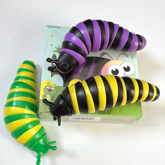 NEW Cevioce 3 PCS Fidget Sensory Toys Slug for Adults & Kids - Picture 4 of 10